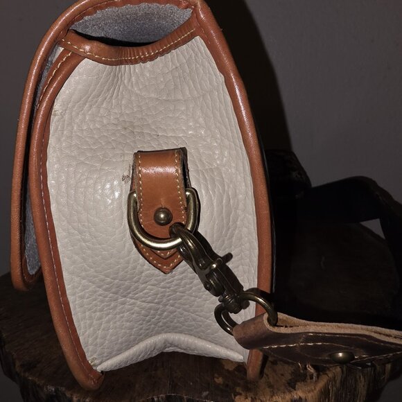 Vintage Dooney & Bourke Surrey Crossbody AWL Cream Tan USA + Boho Strap - Picture 15 of 16